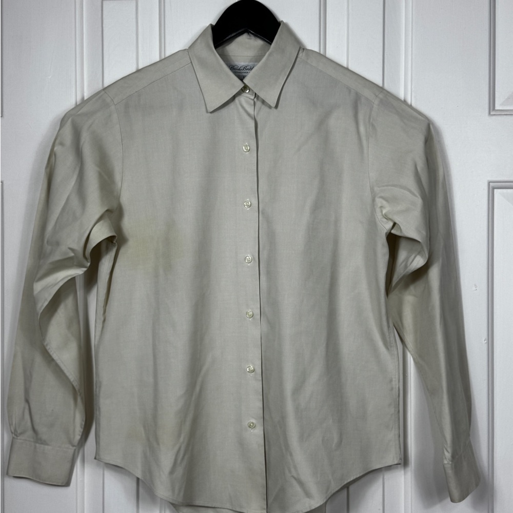 Brooks Brothers 100% Light Beige Dress Shirt Size 8